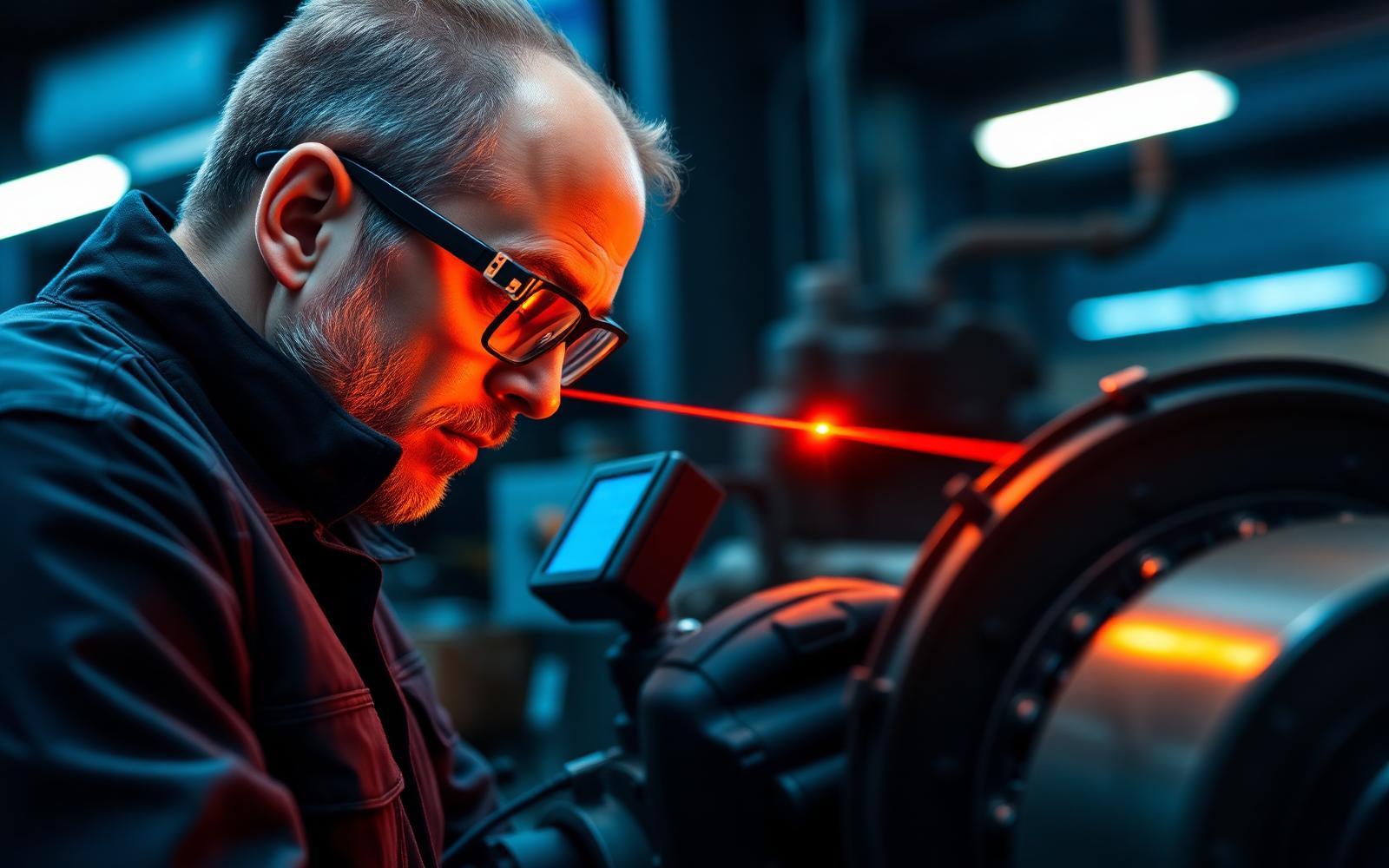 Engineer performing predictive maintenance analysis